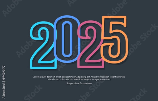Obraz 2025 logo design element with colorful Vector illustration