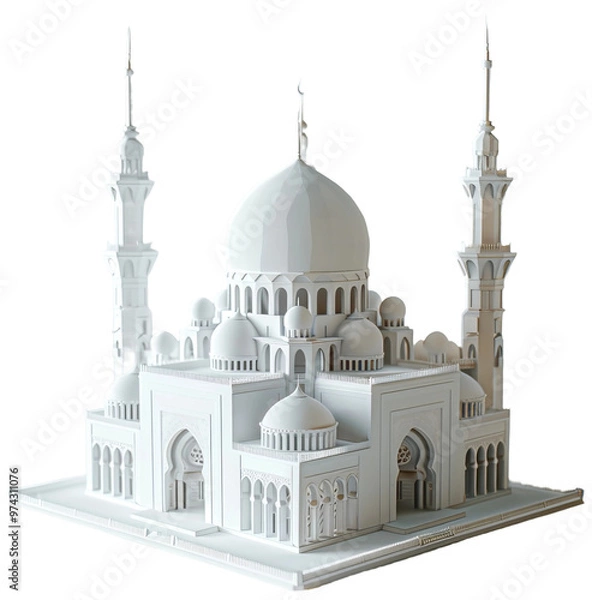 Obraz sheikh zayed mosque on white background