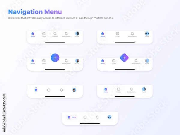 Obraz Navigation UI Template Design Mobile App