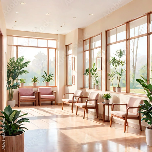 Fototapeta 陽の当たるラウンジ