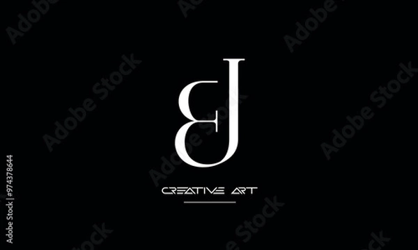 Fototapeta JE, EJ, J, E abstract letters logo monogram