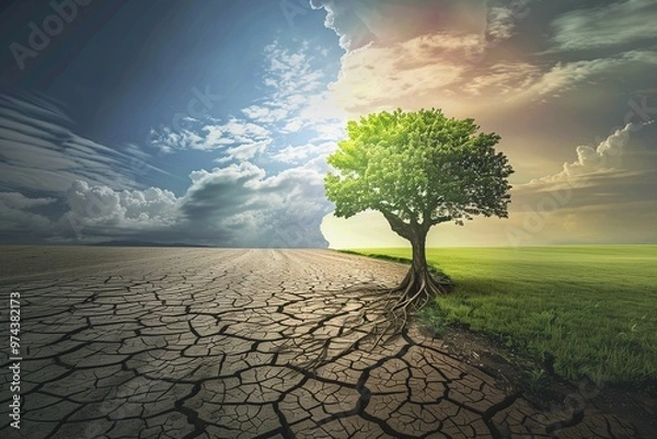 Fototapeta Tree of Hope Amidst Drought