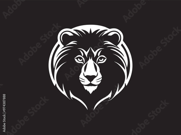 Obraz Black animals logo icon on white background