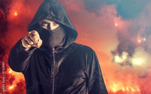 Obraz Angry hooligan pointing at you