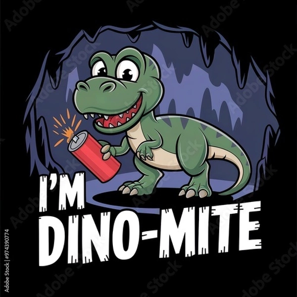 Fototapeta Yeah I'm Dino-mite not dynamite