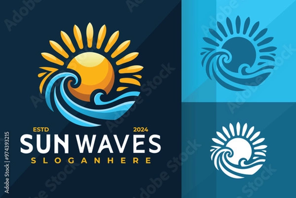 Obraz Sun Wave Logo Icon Vector Design. Creative simple logos designs illustration