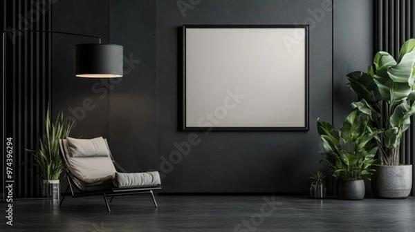 Fototapeta Elegant Home Decor with Mock-Up Picture Frame in a Stylish Living Room Setting