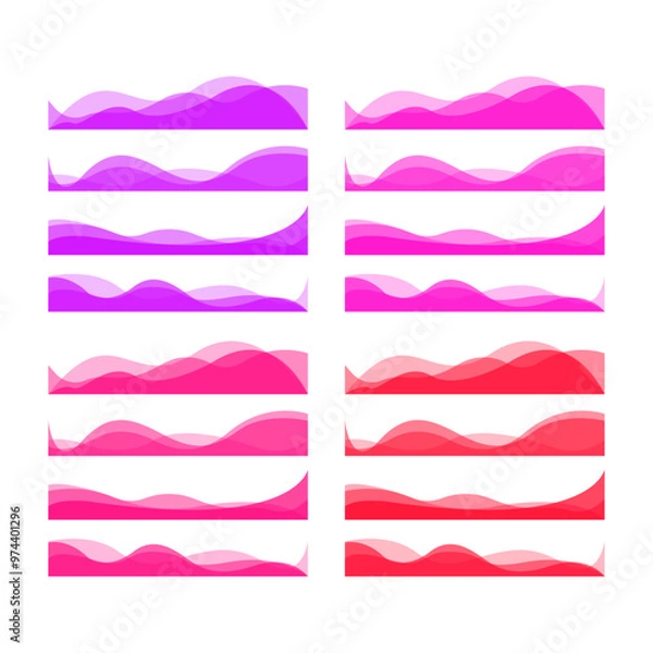 Fototapeta frame waves set