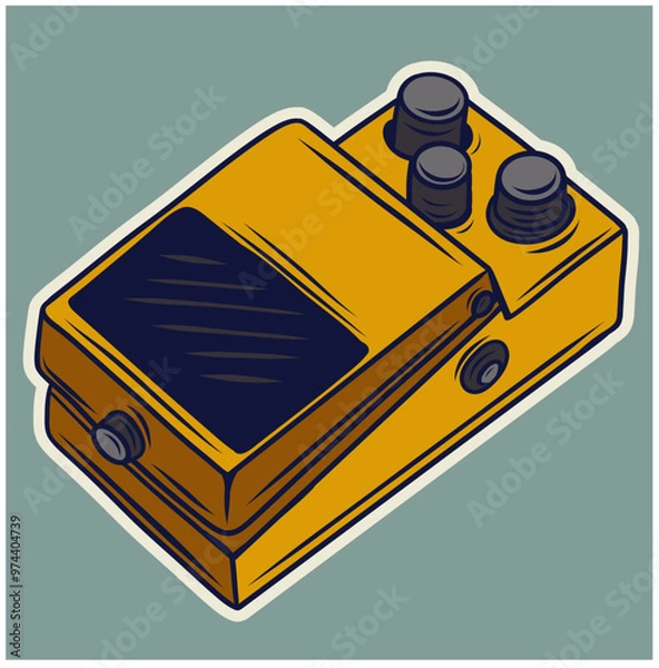 Obraz Guitar stompbox effect pedal vector illustsration