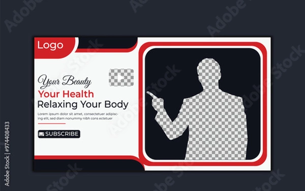 Fototapeta Vector modern digital Corporate YouTube video thumbnail. and social media post for promotion Business and web banner template.
