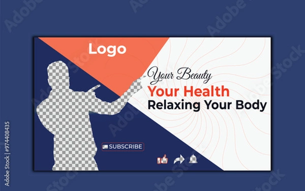 Fototapeta Vector modern digital Corporate YouTube video thumbnail. and social media post for promotion Business and web banner template.