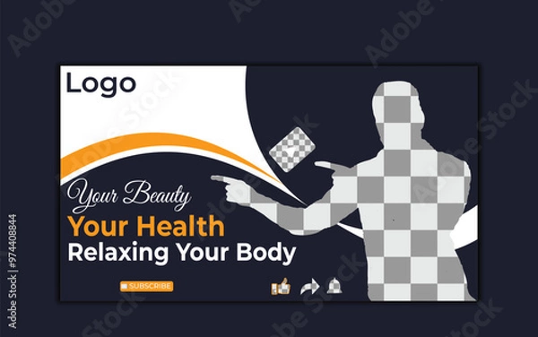 Fototapeta Vector modern digital Corporate YouTube video thumbnail. and social media post for promotion Business and web banner template.