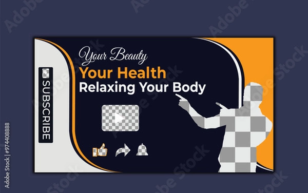 Fototapeta Vector modern digital Corporate YouTube video thumbnail. and social media post for promotion Business and web banner template.