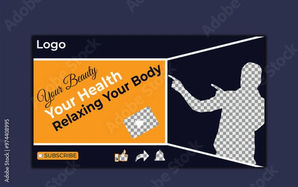 Fototapeta Vector modern digital Corporate YouTube video thumbnail. and social media post for promotion Business and web banner template.