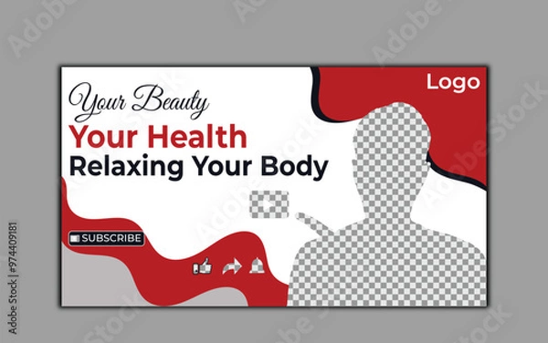 Fototapeta Vector modern digital Corporate YouTube video thumbnail. and social media post for promotion Business and web banner template.