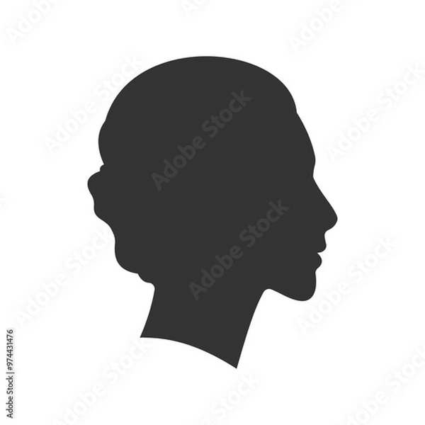 Fototapeta simple woman face side view silhouette vector illustration perfect for avatar isolated on white background