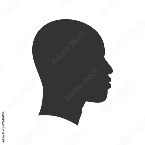 Fototapeta 
simple man face side view silhouette vector illustration perfect for avatar isolated on white background