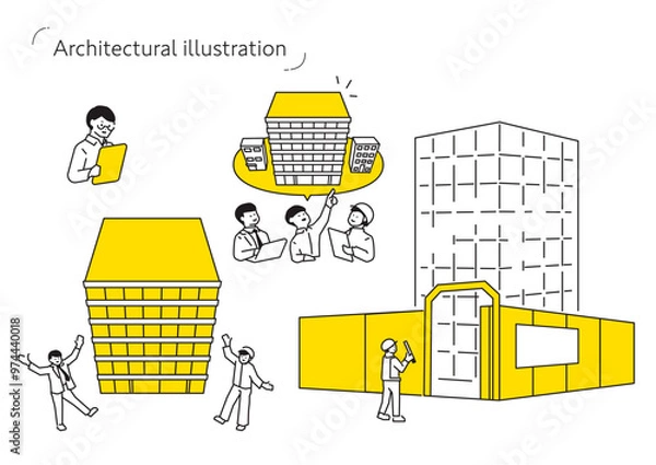 Fototapeta Construction illustration set - Hearing-centered