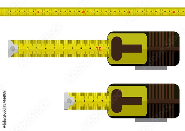 Fototapeta Tape measur - roulette, meter, vector, 