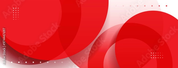 Obraz abstract red geometric banner background with circles. great for business corporate design