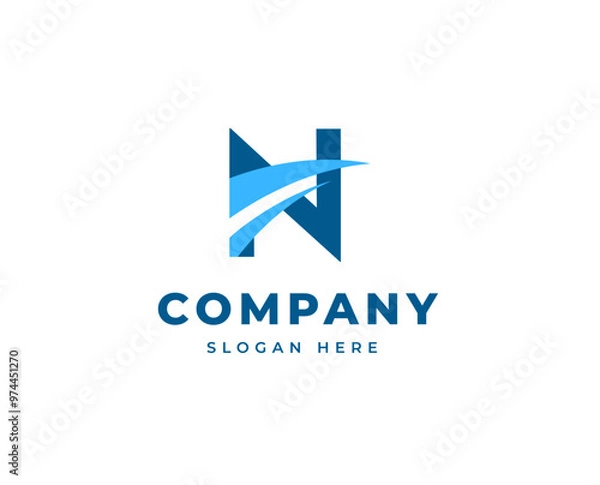 Fototapeta Modern Letter M Logo with Dynamic Swoosh for Branding and Corporate Identity Design Vector Illustration