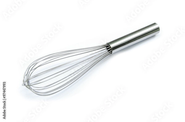 Obraz stainless balloon whisk isolated in white background
