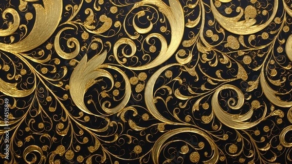 Obraz luxurious gold leaf seamless