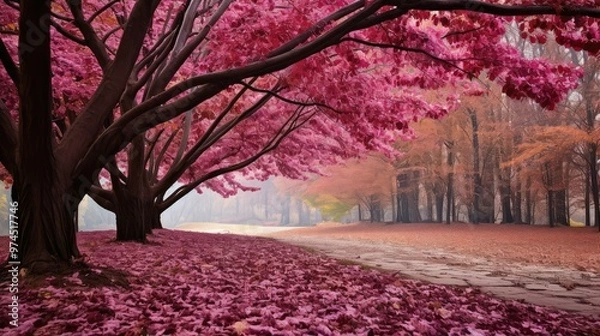 Fototapeta fall redbud tree