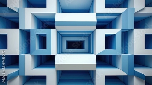 Fototapeta geometric 3d box patern