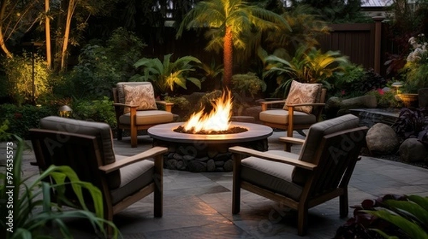 Fototapeta pit gas fire