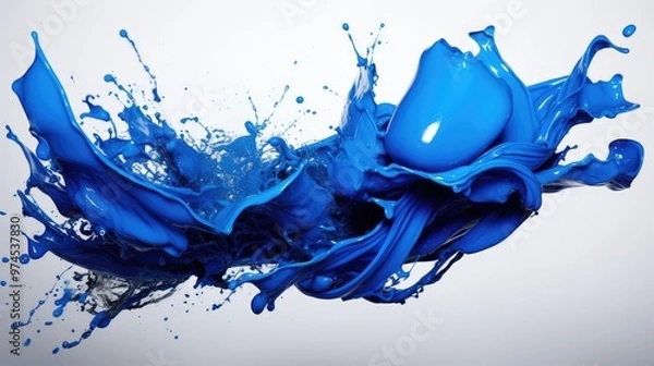 Obraz dramatic paint splash blue