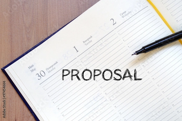 Fototapeta Proposal write on notebook