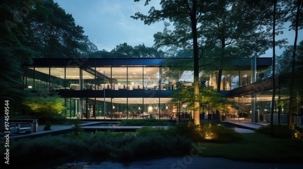 Fototapeta lights suburban office