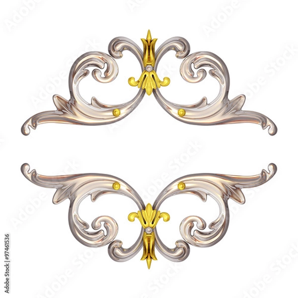 Fototapeta silver ornate