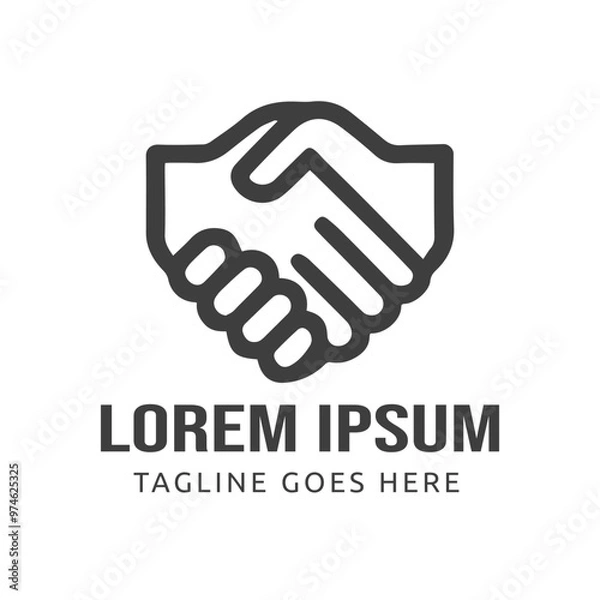 Obraz Simple Handshake Icon Symbol of Cooperation and Agreement Vector Design Illustration