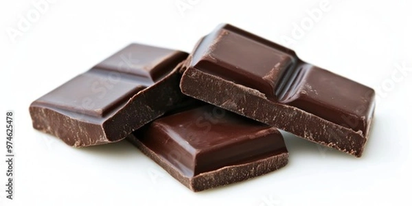 Obraz Chocolate isolated white background. Generative AI