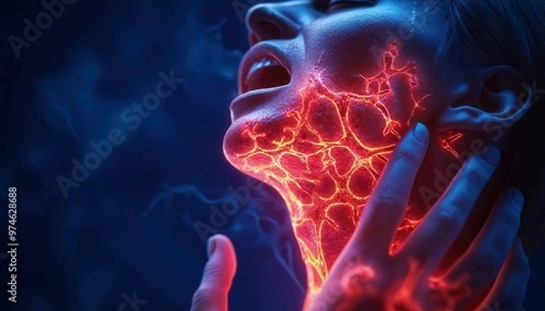Fototapeta A cinematic depiction of a person experiencing anaphylaxis