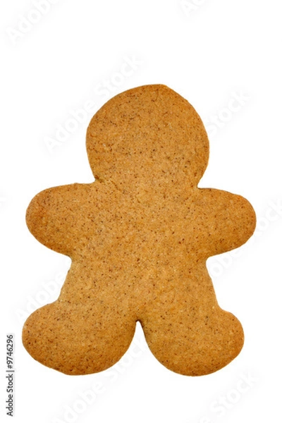 Obraz Undecorated Gingerbread Cookie on White