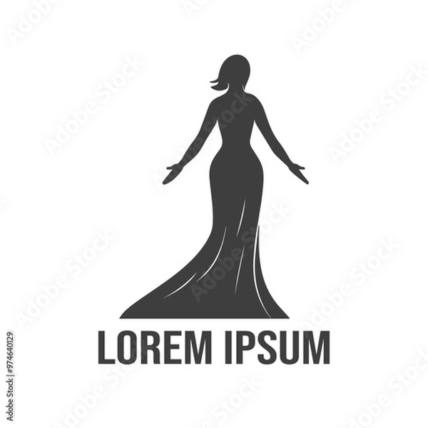Obraz The Silhouette Illustration of a Woman in an Elegant Pose can be used for a vector Fashion Logo
