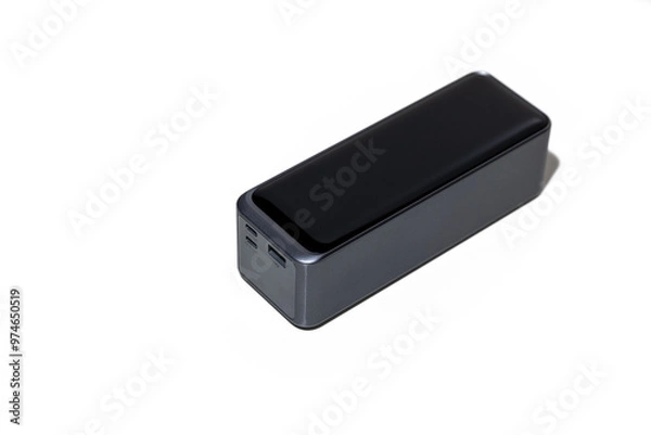 Fototapeta Powerbank isolated on white background with copy space