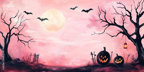 Obraz Halloween background with bats