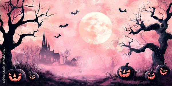 Obraz Halloween background with bats