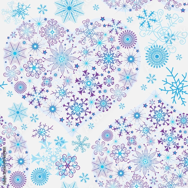 Fototapeta Seamless white christmas pattern