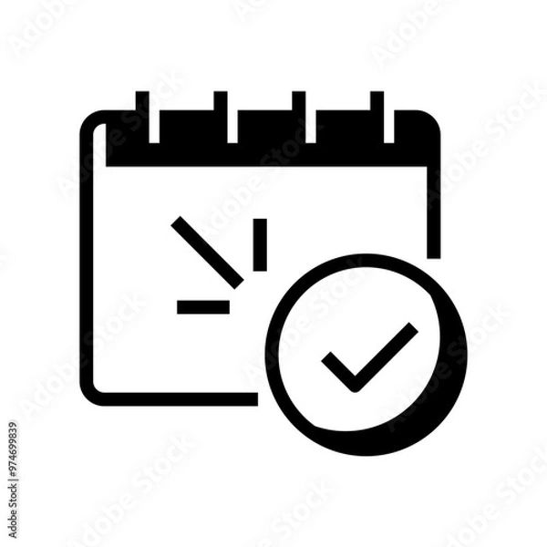 Fototapeta calendar with check mark