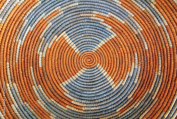 Fototapeta Closeup of the Pattern on a Colorful Woven Basket