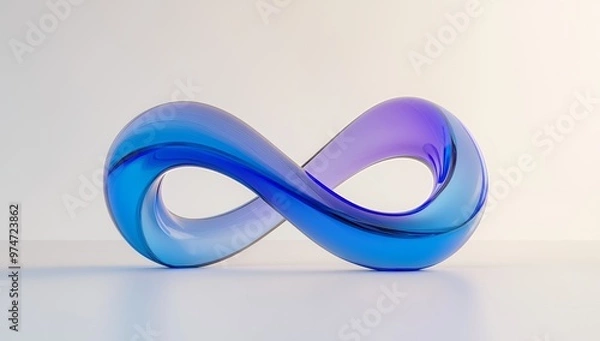 Fototapeta 3D Render Of Blue And Purple Glass Rings