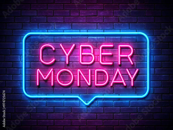 Fototapeta Cyber monday text effects . generative ai
