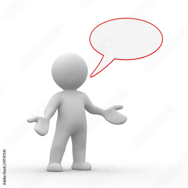 Obraz 3D Human z pustą bańką na czacie