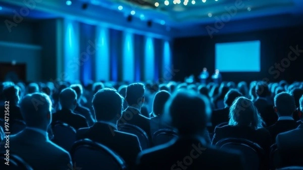 Fototapeta speech speaker hall group of people listening