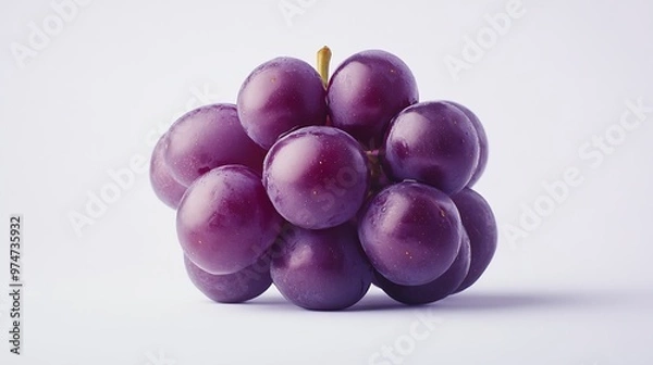 Fototapeta Red grape isolated on white background with clipping path : Generative AI